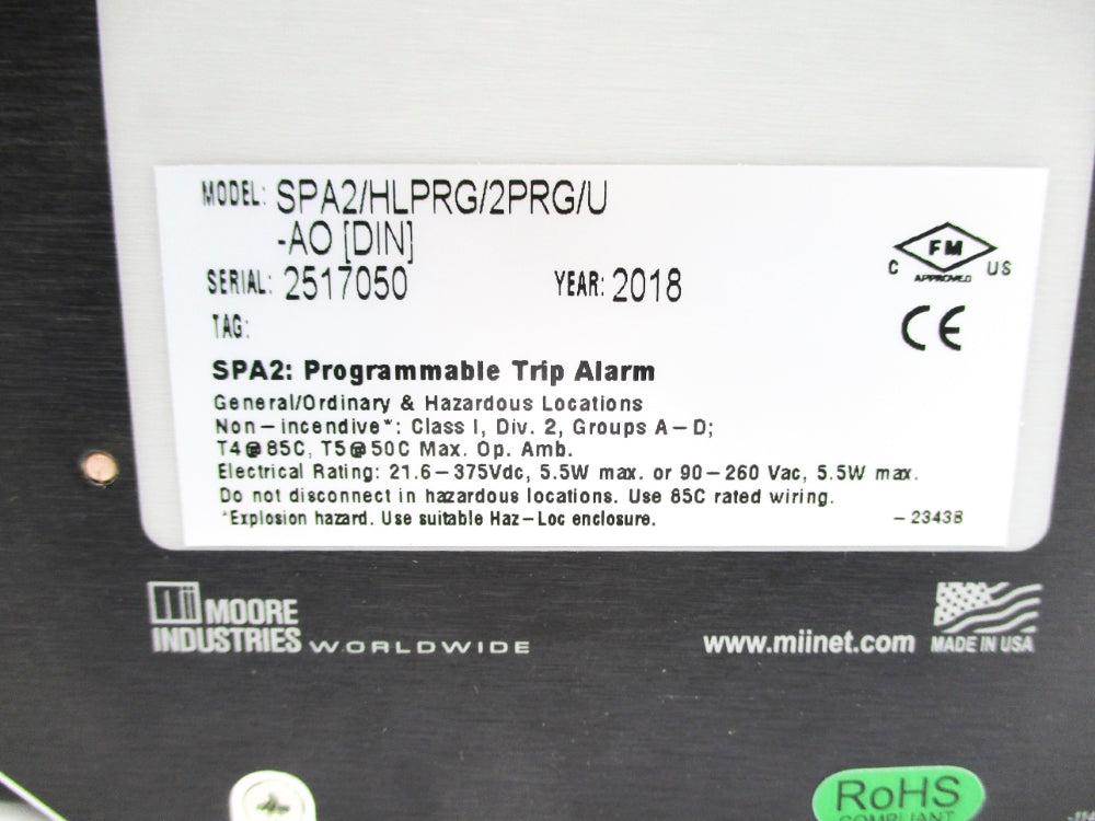 MOORE INDUSTRIES SPA2/HLPRG/2PRG/U-AO[DIN] NSNP