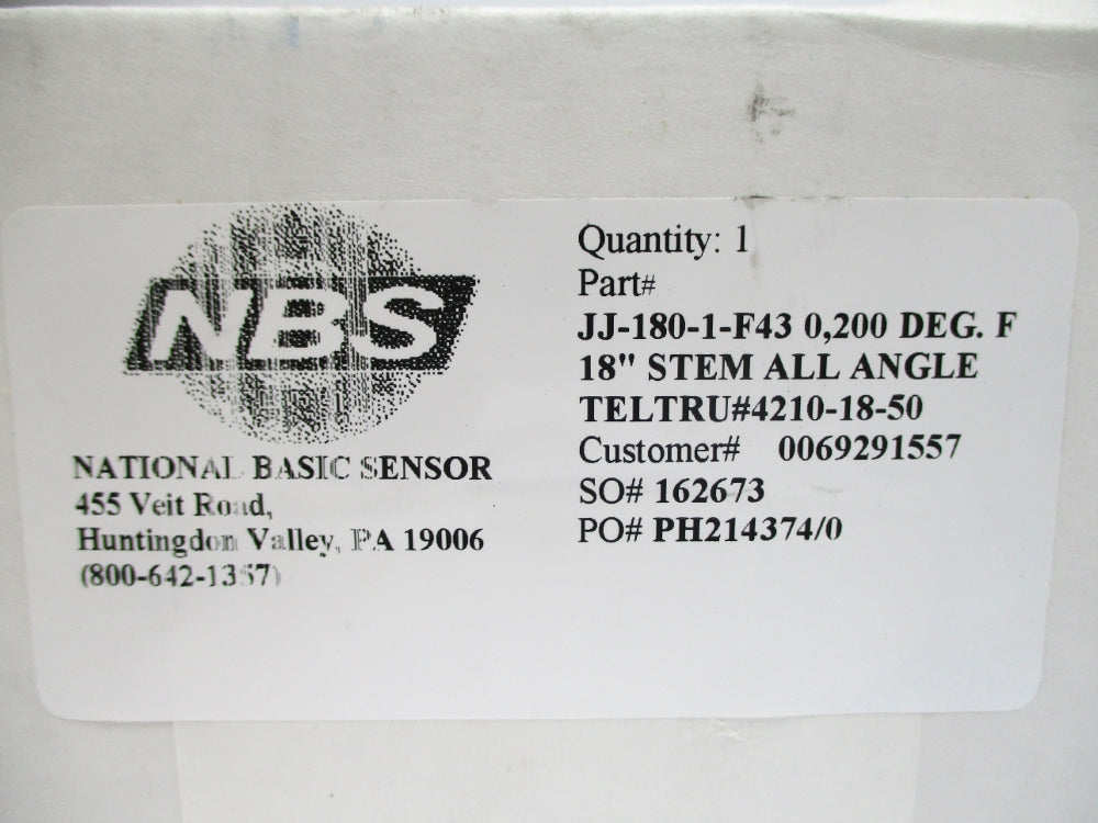 NBS JJ-180-1-F43 0/200F STEM 18 NSMP