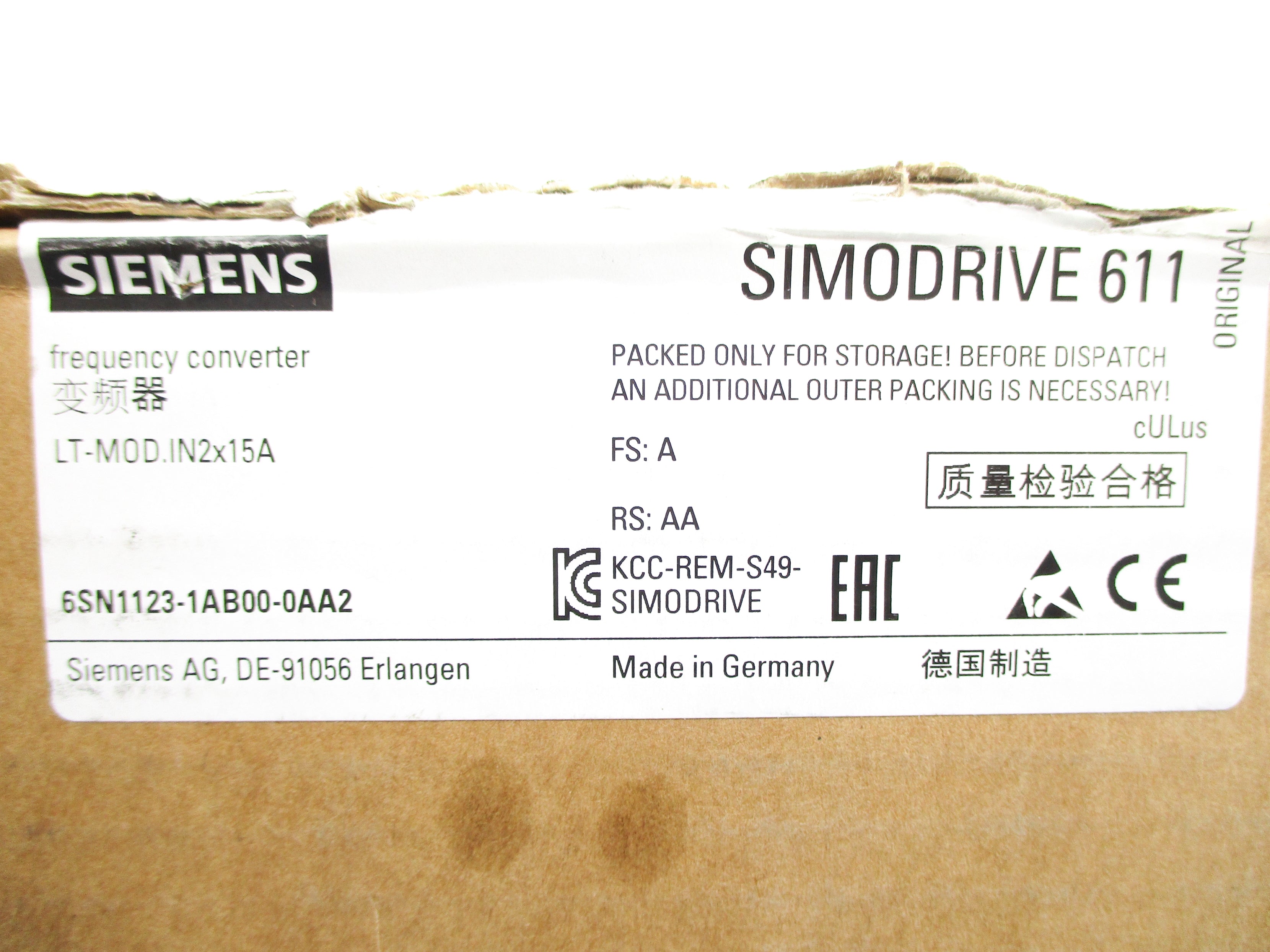 SIEMENS 6SN1123-1AB00-0AA2 NSMP