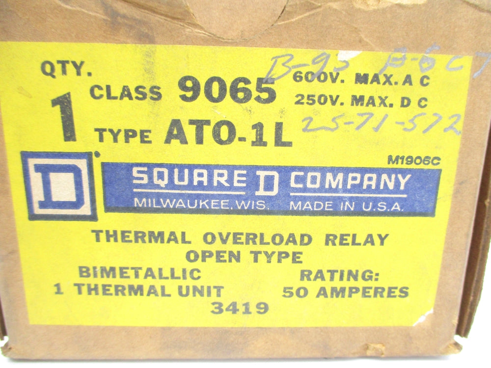 SQUARE D 9065ATO1L SER. A 50A NSMP