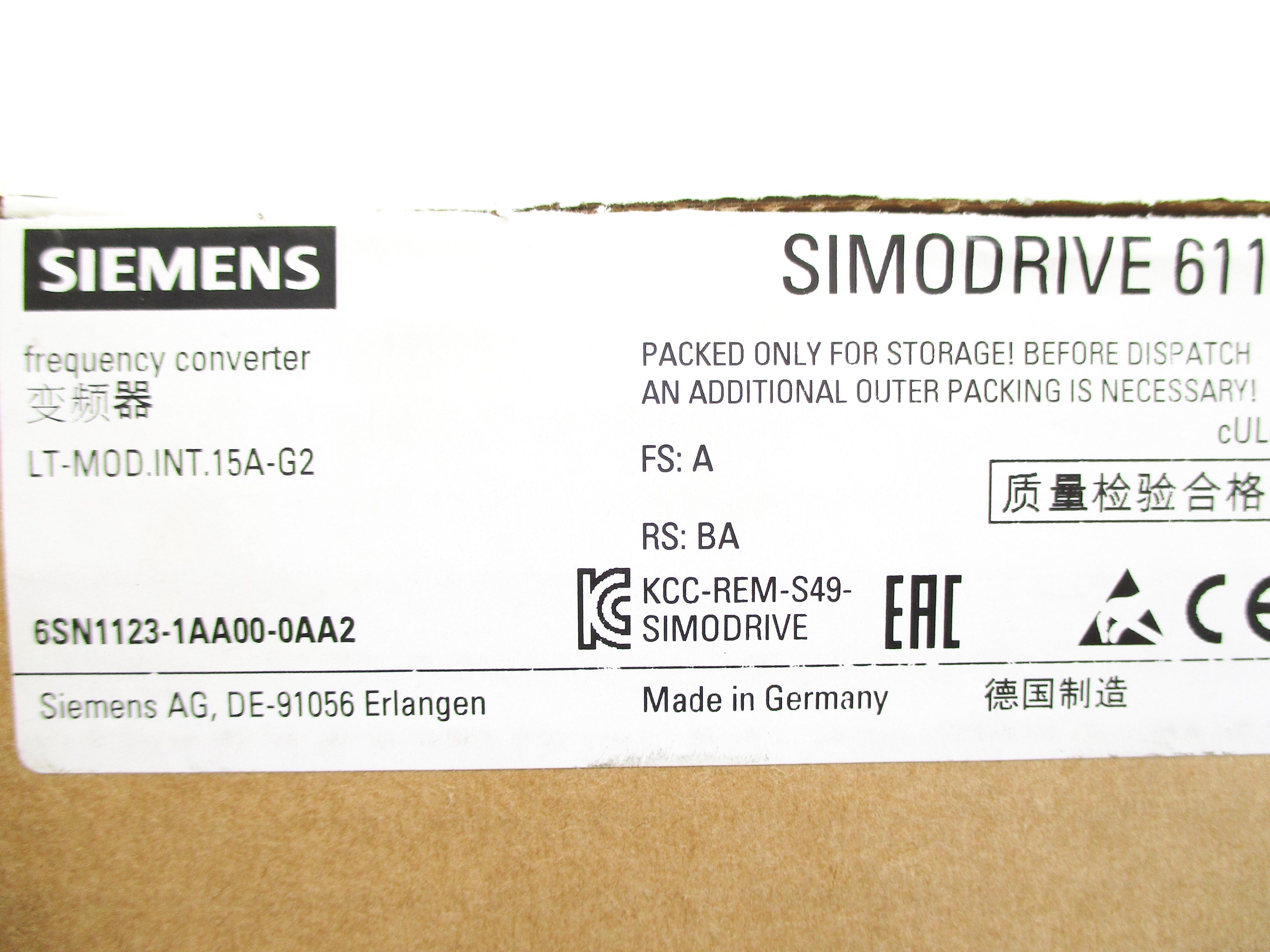 SIEMENS 6SN1123-1AA00-0AA2 NSMP