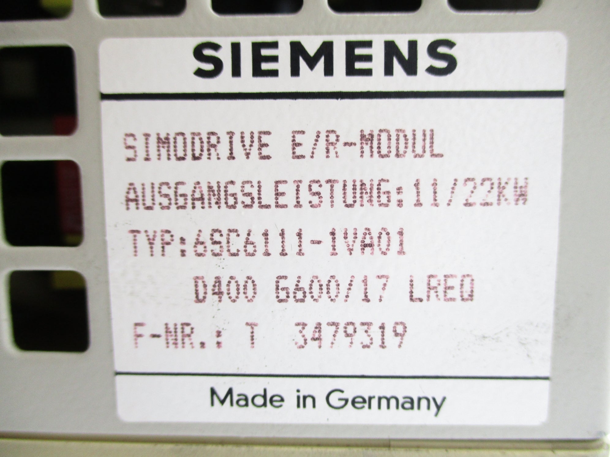 SIEMENS 6SC6111-1VA01 NSNP
