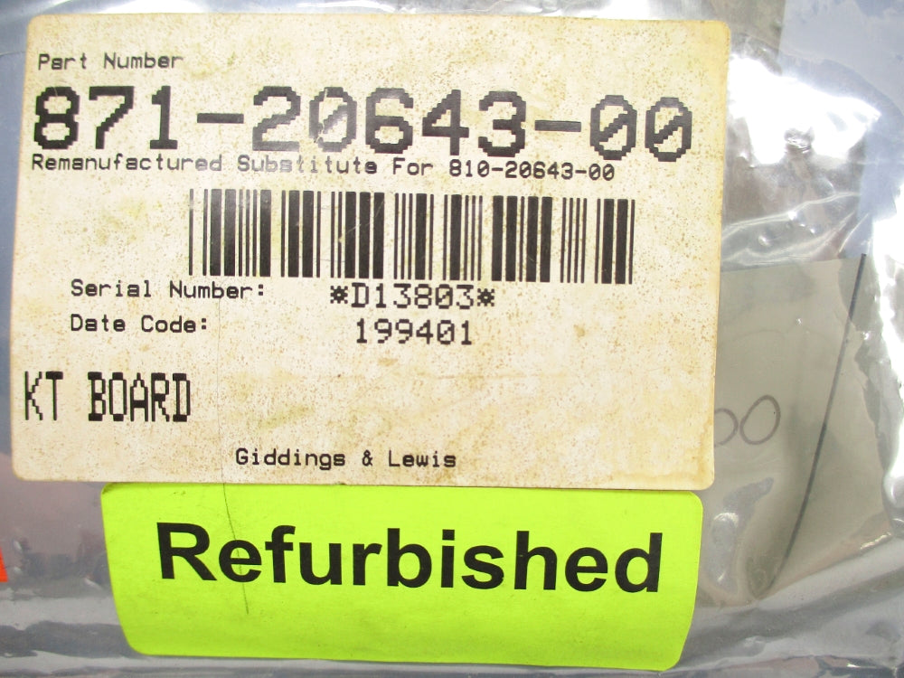 K&T 871-20643-00 129714 REMAN