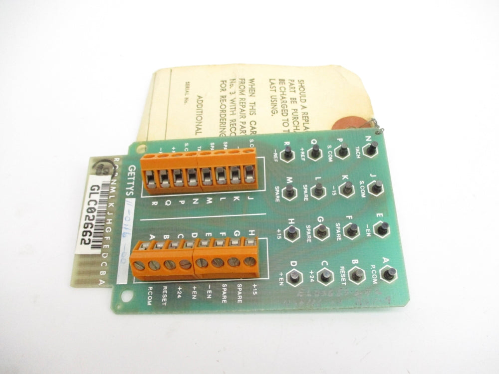 GETTYS 11-0116-00 REV. A REMAN