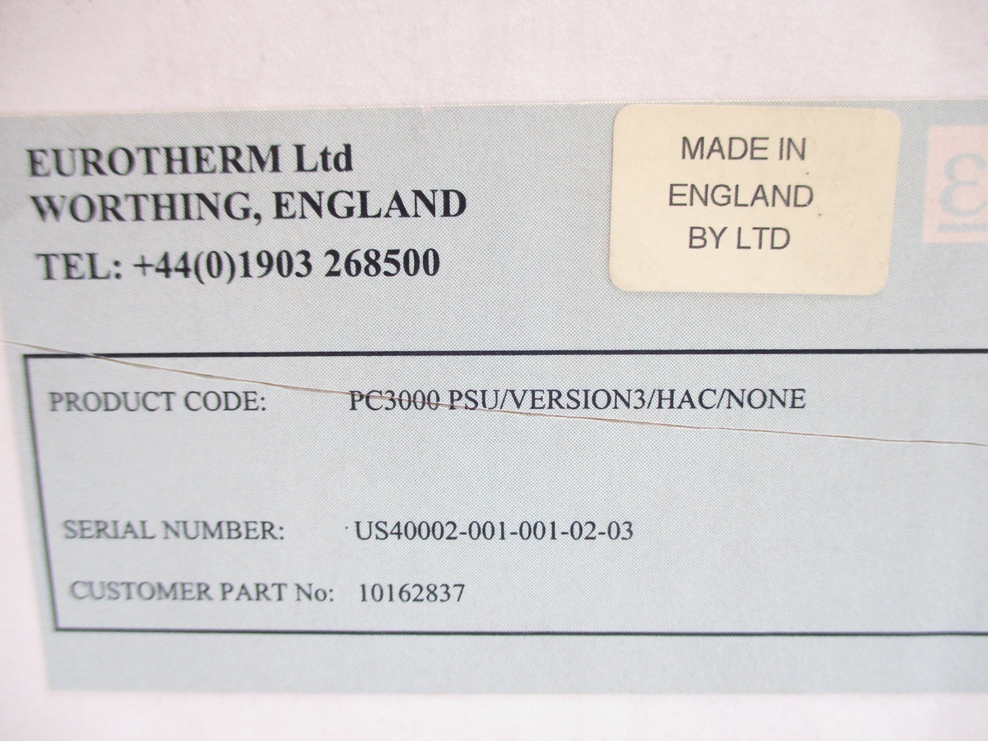 EUROTHERM PC3000PSU/VERSION3/HAC/NONE NSMP
