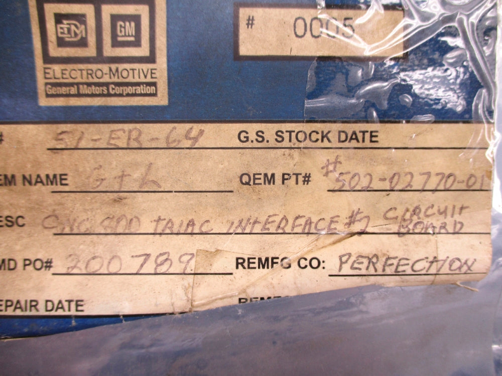 GIDDINGS & LEWIS 502-02770-01 REMAN
