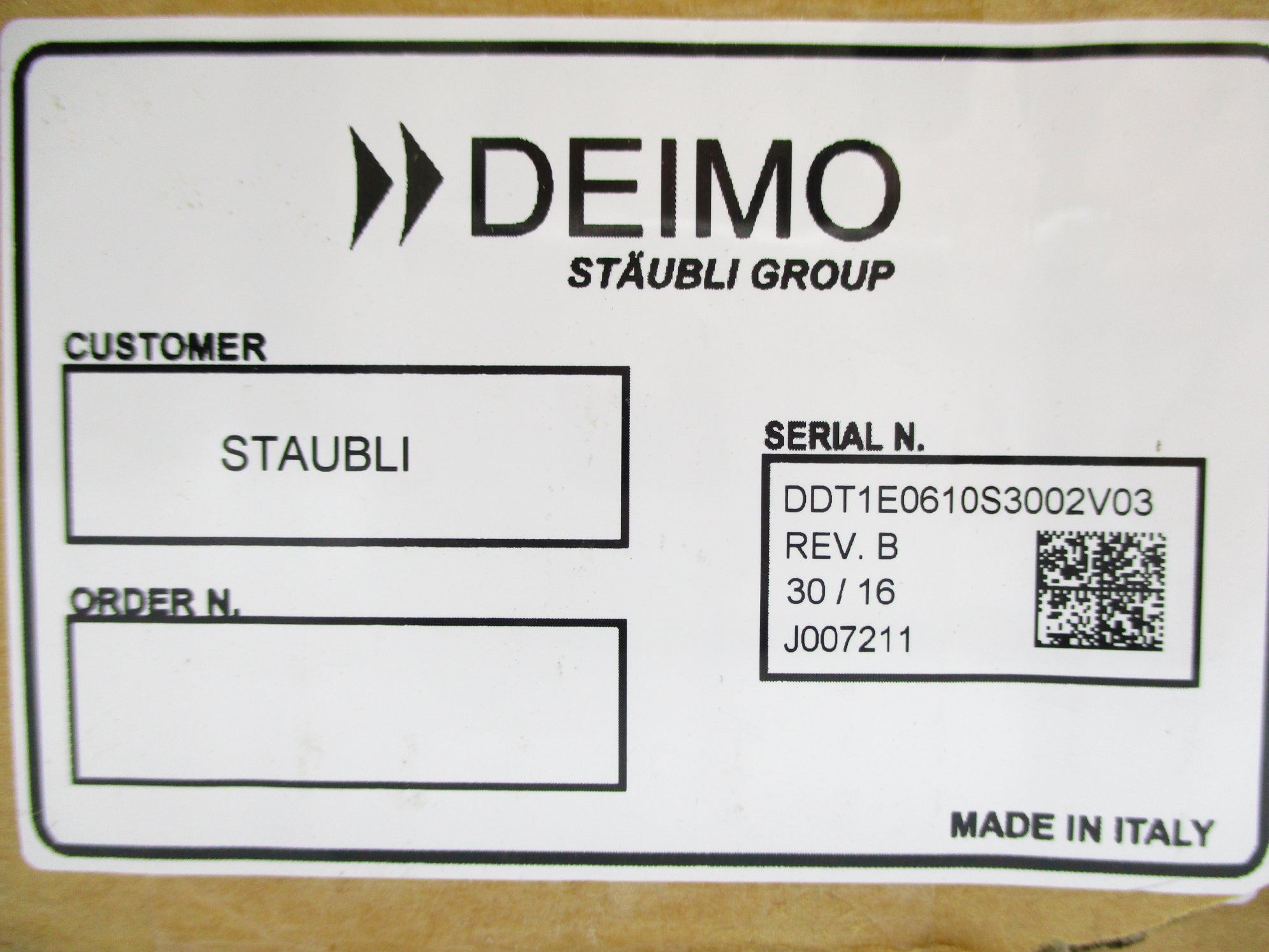STAUBLI ARPS3 DDT1E0610S3002V03 NSMP