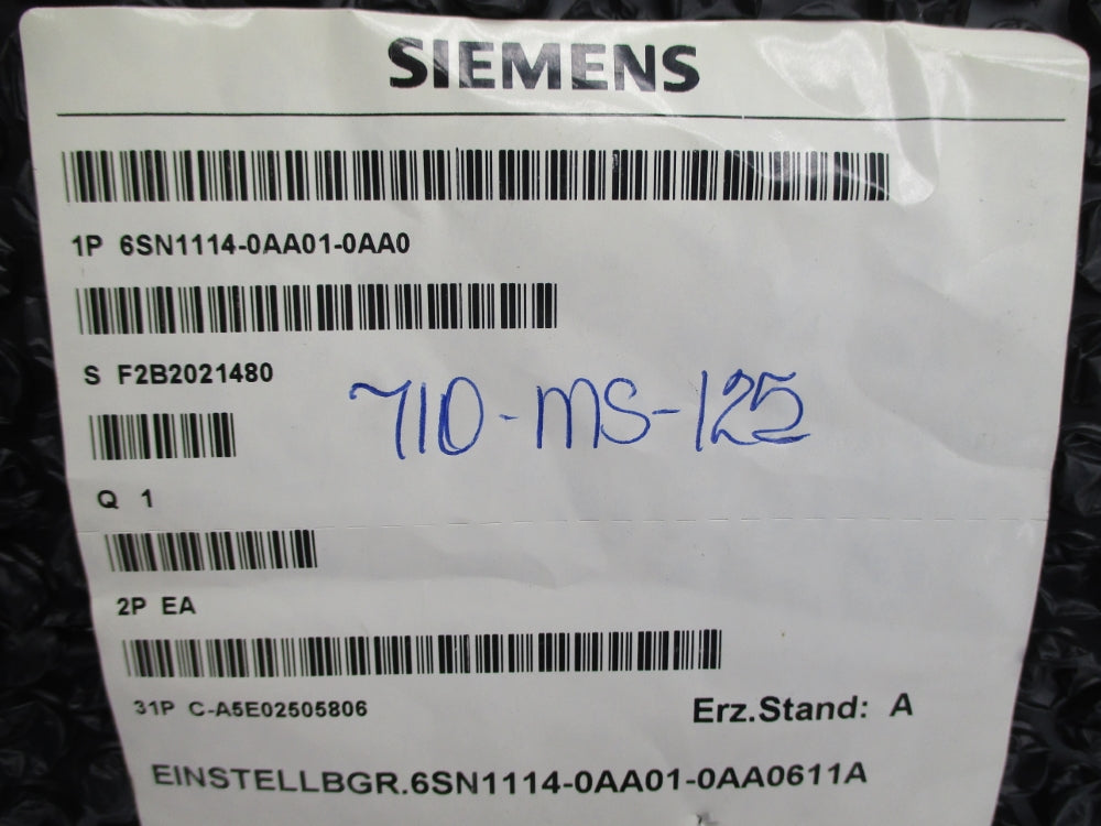 SIEMENS 6SN1114-0AA01-0AA0 NSMP