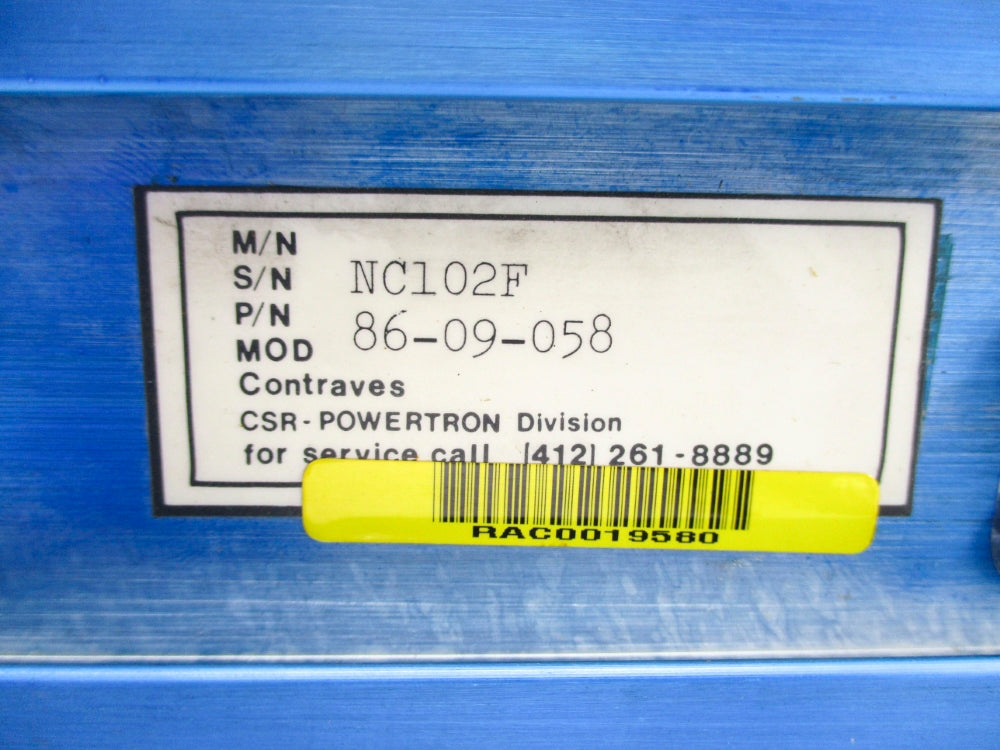 CONTROL SYSTEMS RESEARCH NC102F 86-09-058 UNMP