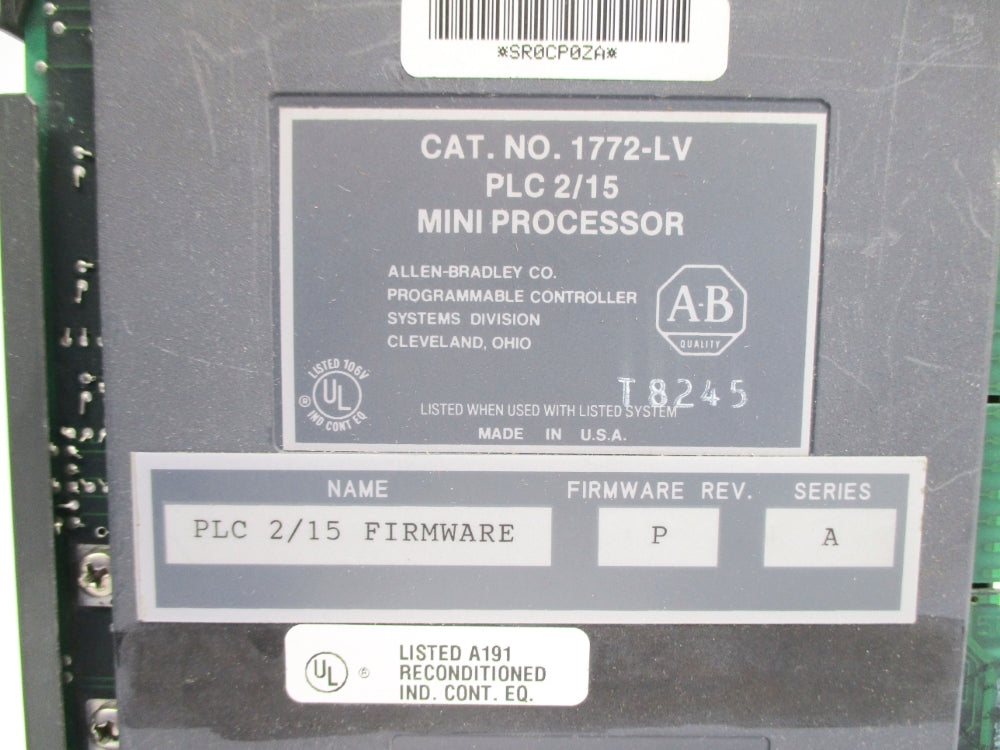 ALLEN BRADLEY 1772-LV SER. A F/W P (NO KEY) UNMP