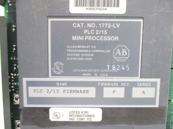 ALLEN BRADLEY 1772-LV SER. A F/W P (NO KEY) UNMP