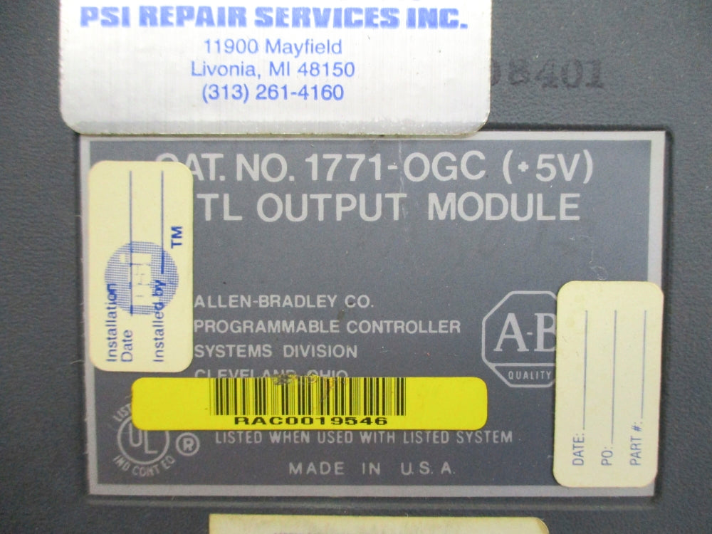 ALLEN BRADLEY 1771-OGC +5VDC (NO TERMINAL) UNMP