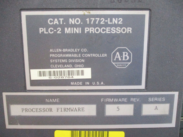 ALLEN BRADLEY 1772-LN2 SER. A F/W 5 (NO KEY) UNMP
