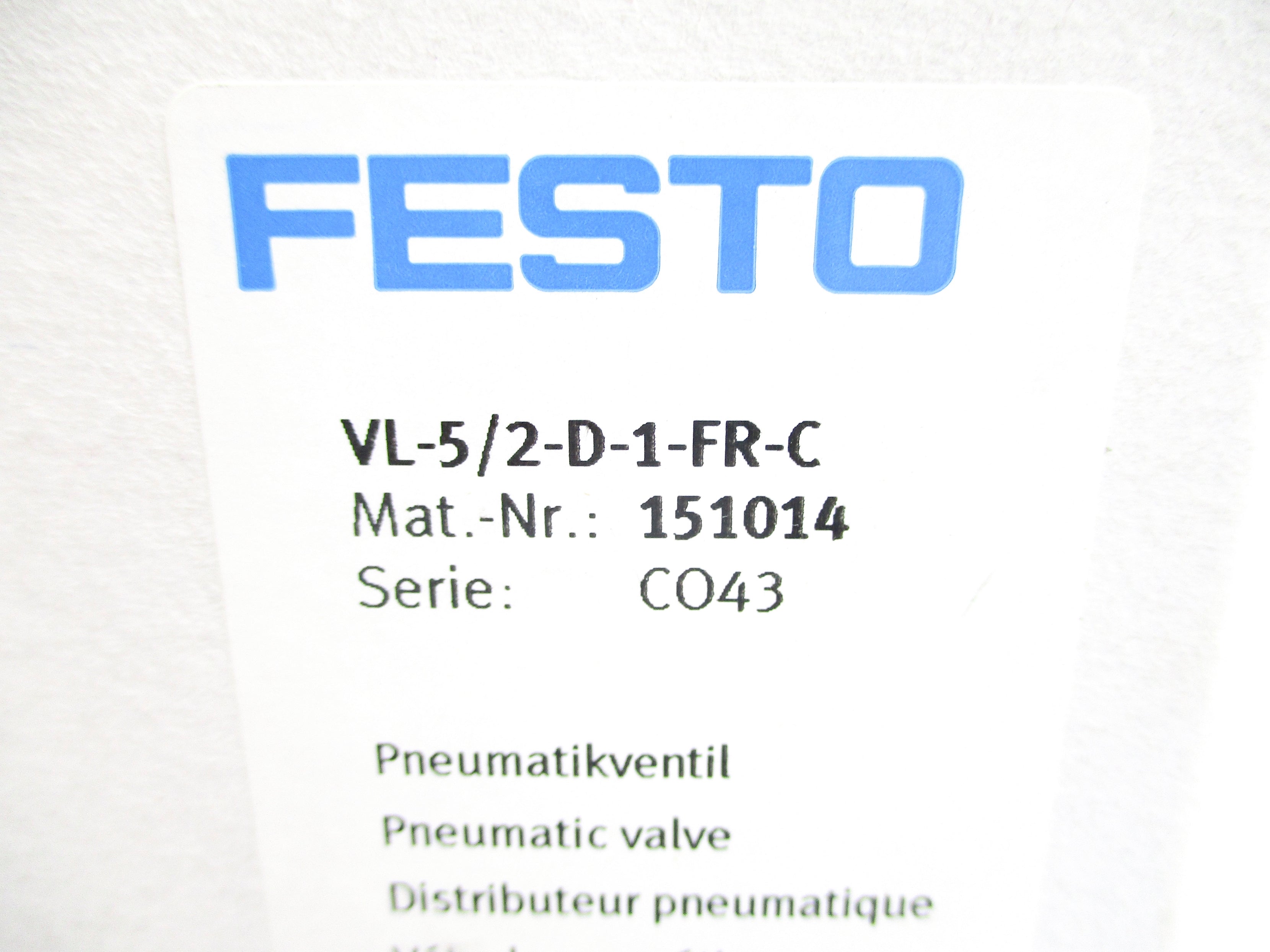 FESTO VL-5/2-D-1-FR-C 40-240PSI NSMP