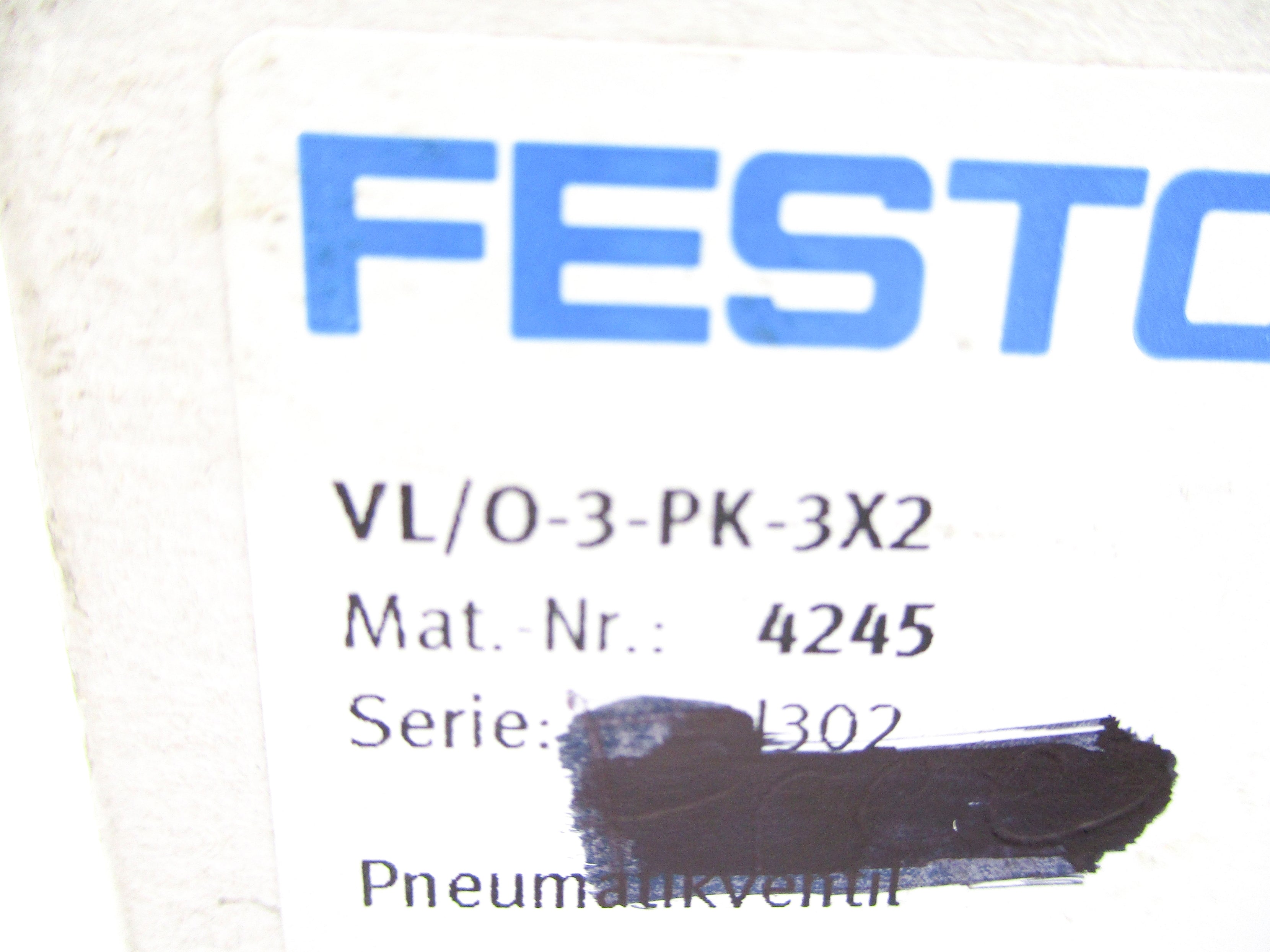 FESTO VL/O-3-PK-3X2 NSFS