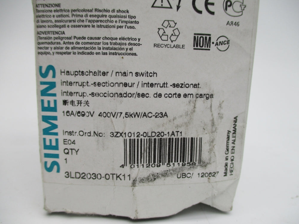 SIEMENS 3LD2030-0TK11 NSMP