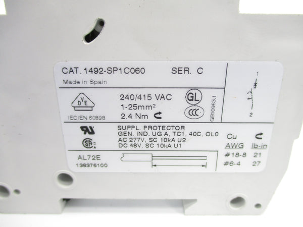 ALLEN BRADLEY 1492-SP1C060 SER. C 240/415VAC 6A NSNP