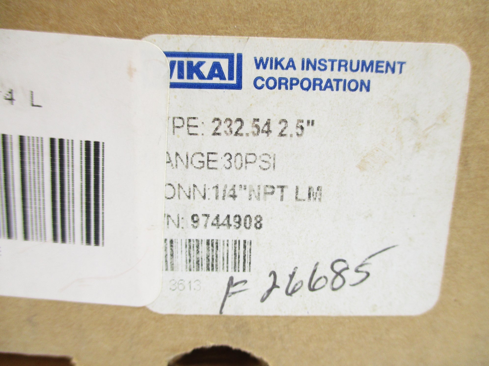 WIKA 9744908 30PSI 2.5" NSMP