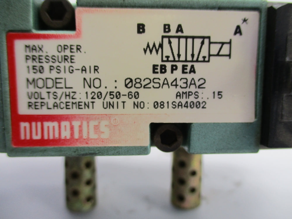 NUMATICS 082SA43A2 150PSIG 120V NSNP