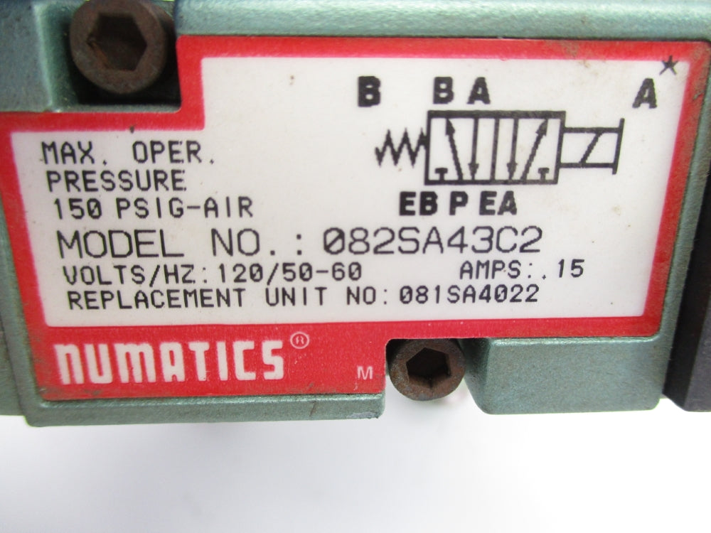 NUMATICS 082SA43C2 150PSIG 120V UNMP