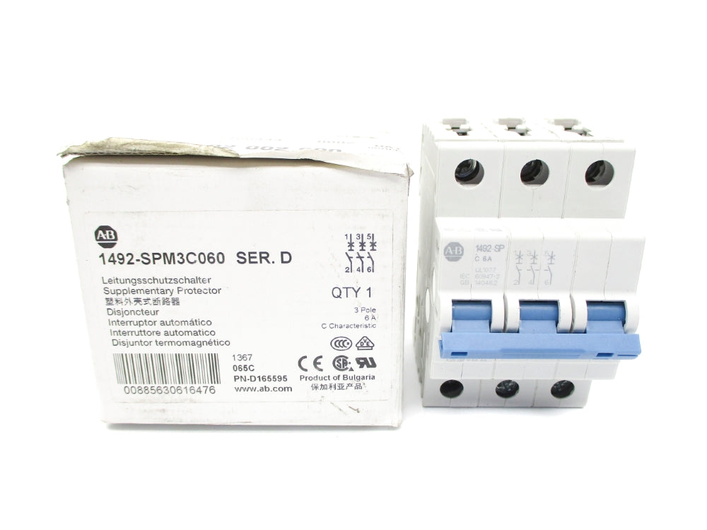 ALLEN BRADLEY 1492-SPM3C060 SER. D 6A 277VAC NSMP