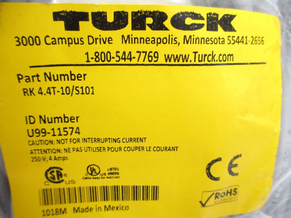 TURCK RK4.4T-10/S101 U99-11574 250V 4A NSMP