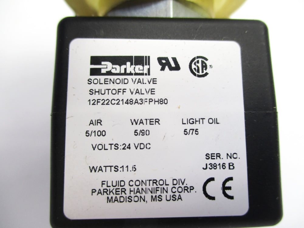 PARKER 12F22C2148A3FPH80 24VDC 5-100PSI NSNP