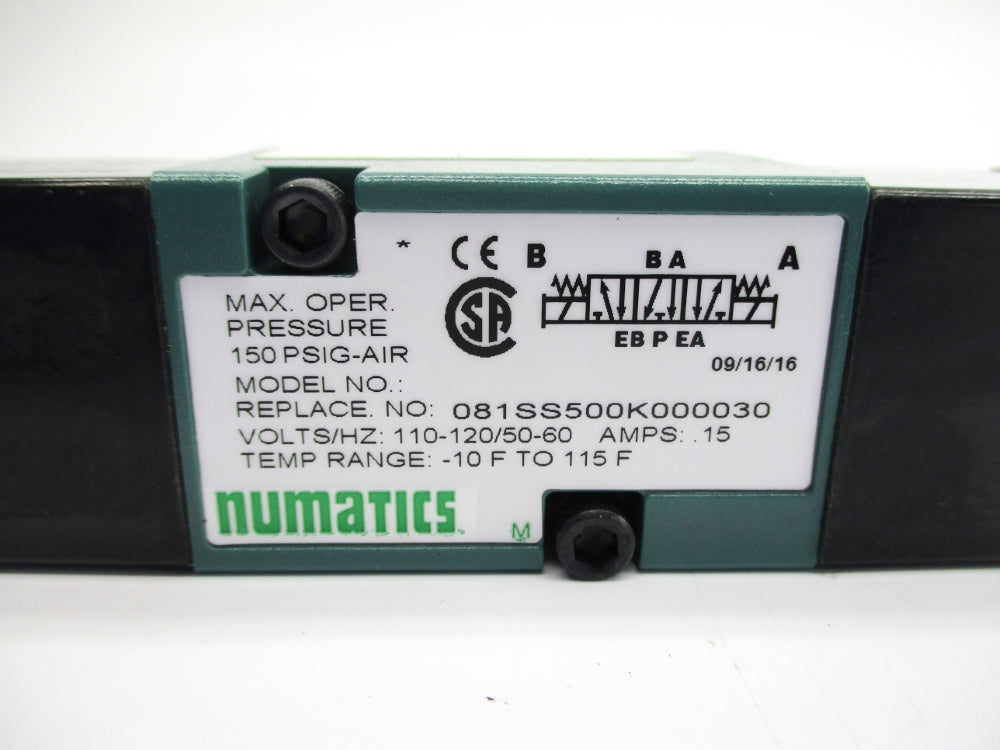 NUMATICS 081SS500K000030 150PSIG 110-120/50-60 NSNP