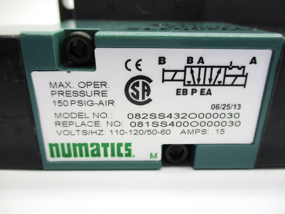 NUMATICS 082SS432O000030 150PSIG 110-120/50-60 NSNP