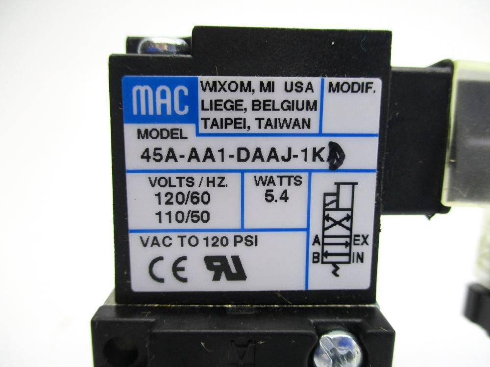 MAC 45A-AA1-DAAJ-1KA 120PSI 120/60 110/50 NSNP