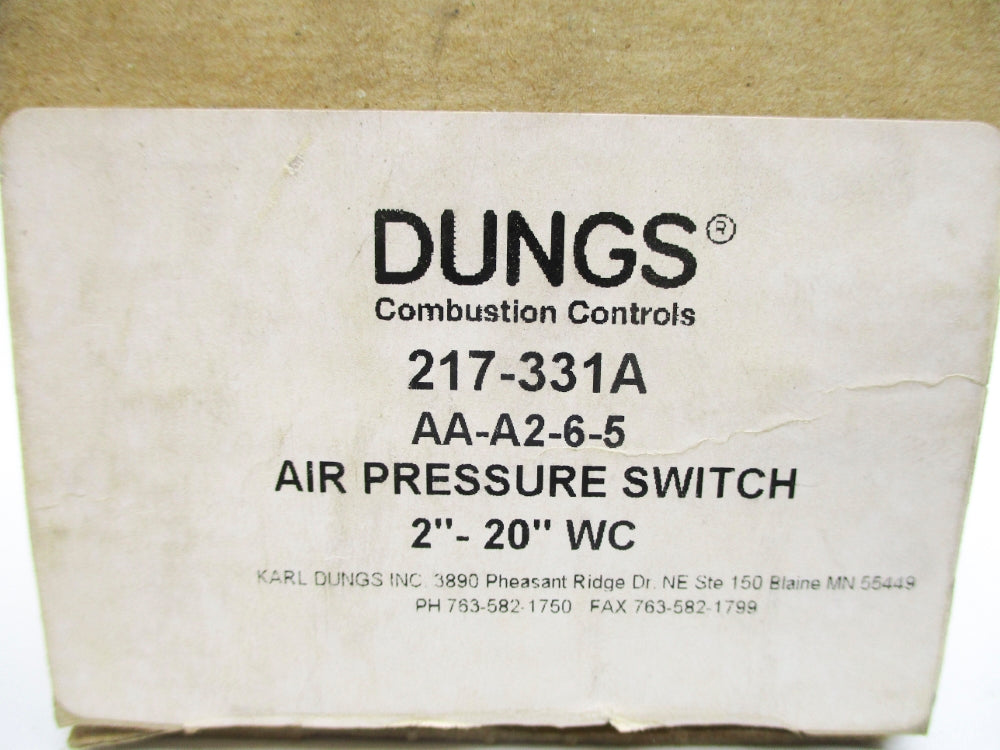 DUNGS 217-331A AA-A2-6-5 2"-20"WC NSMP