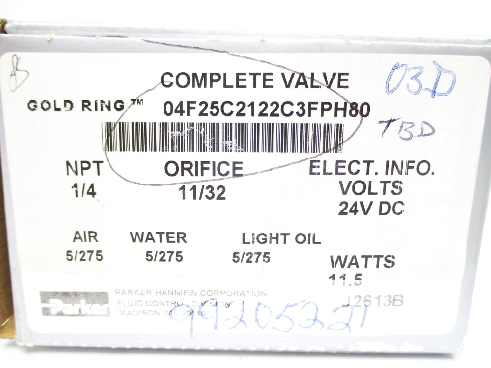 PARKER 04F25C2122C3FPH80 5/275PSI 24VDC NSMP