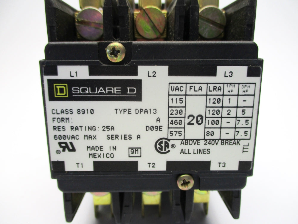SQUARE D 8910DPA13V02 SER. A 110/120V NSNP