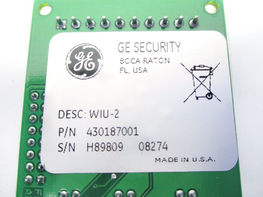 GENERAL ELECTRIC 430187001 WIU-2 NSNP