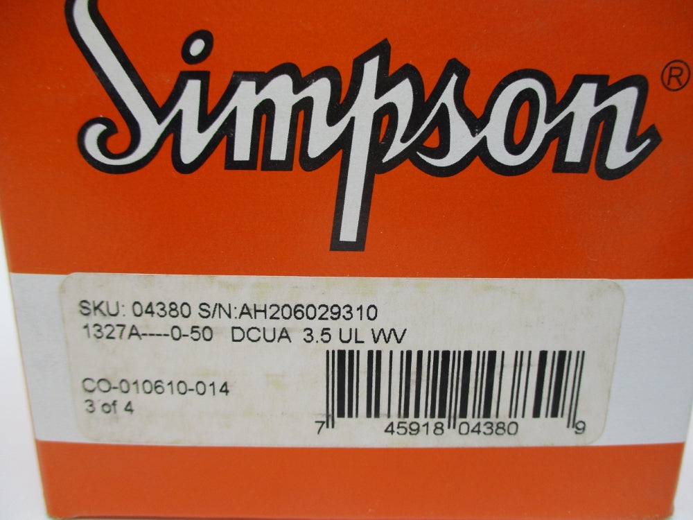 SIMPSON 04380 1327A-0-50 0-50DCUA NSMP