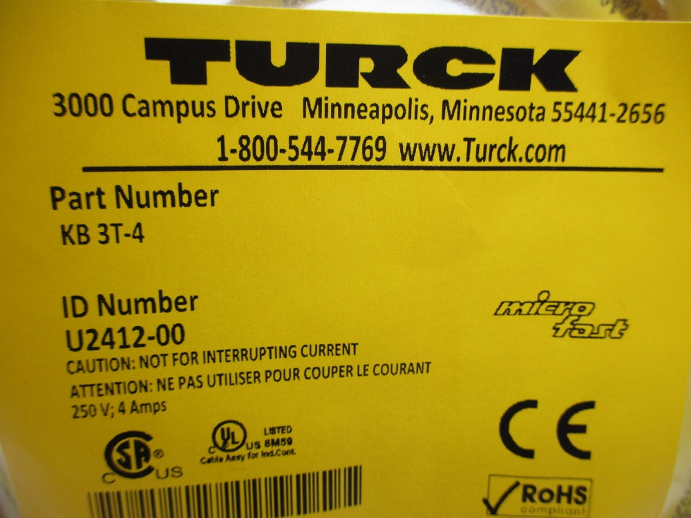 TURCK KB3T-4 U2412-00 250V 4A NSMP