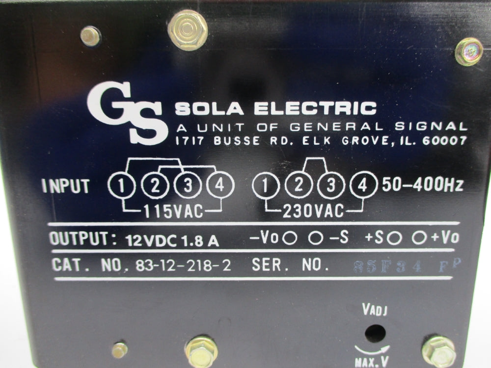 SOLA ELECTRIC 83-12-218-2 NSNP