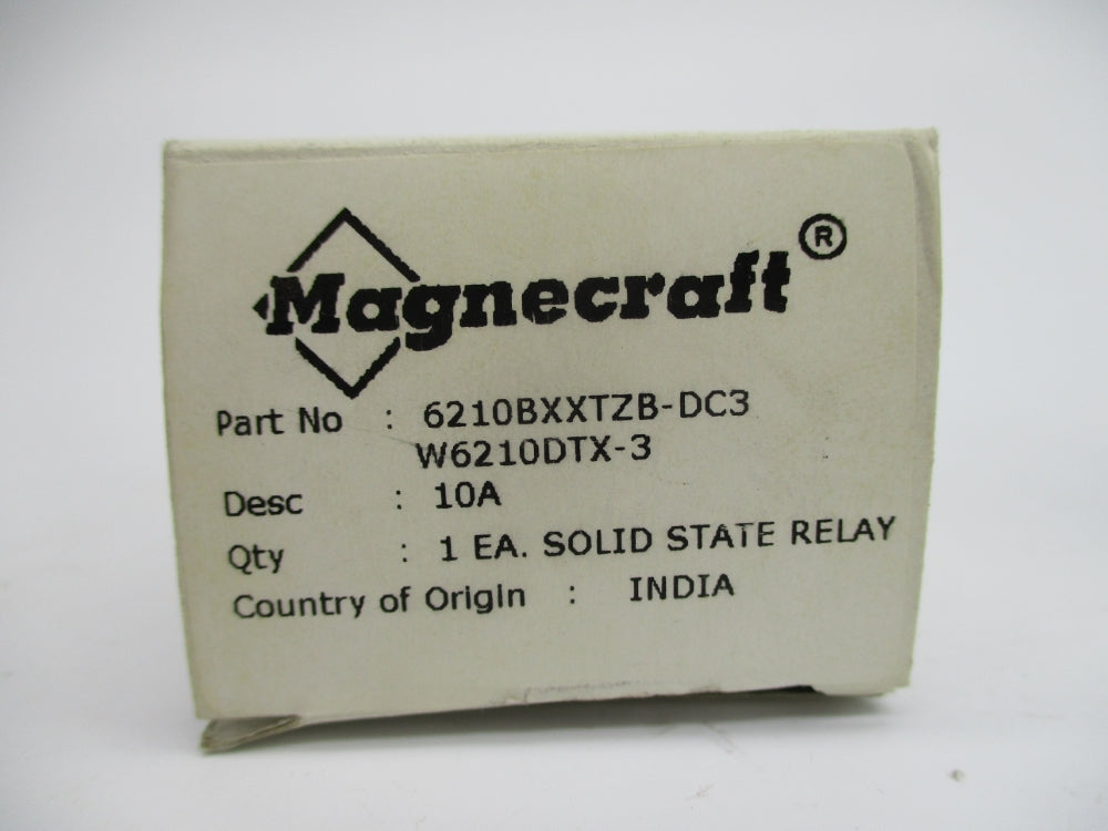 MAGNECRAFT 6210BXXTZB-DC3 W6210DTX-3 10A 24-280VAC NSMP