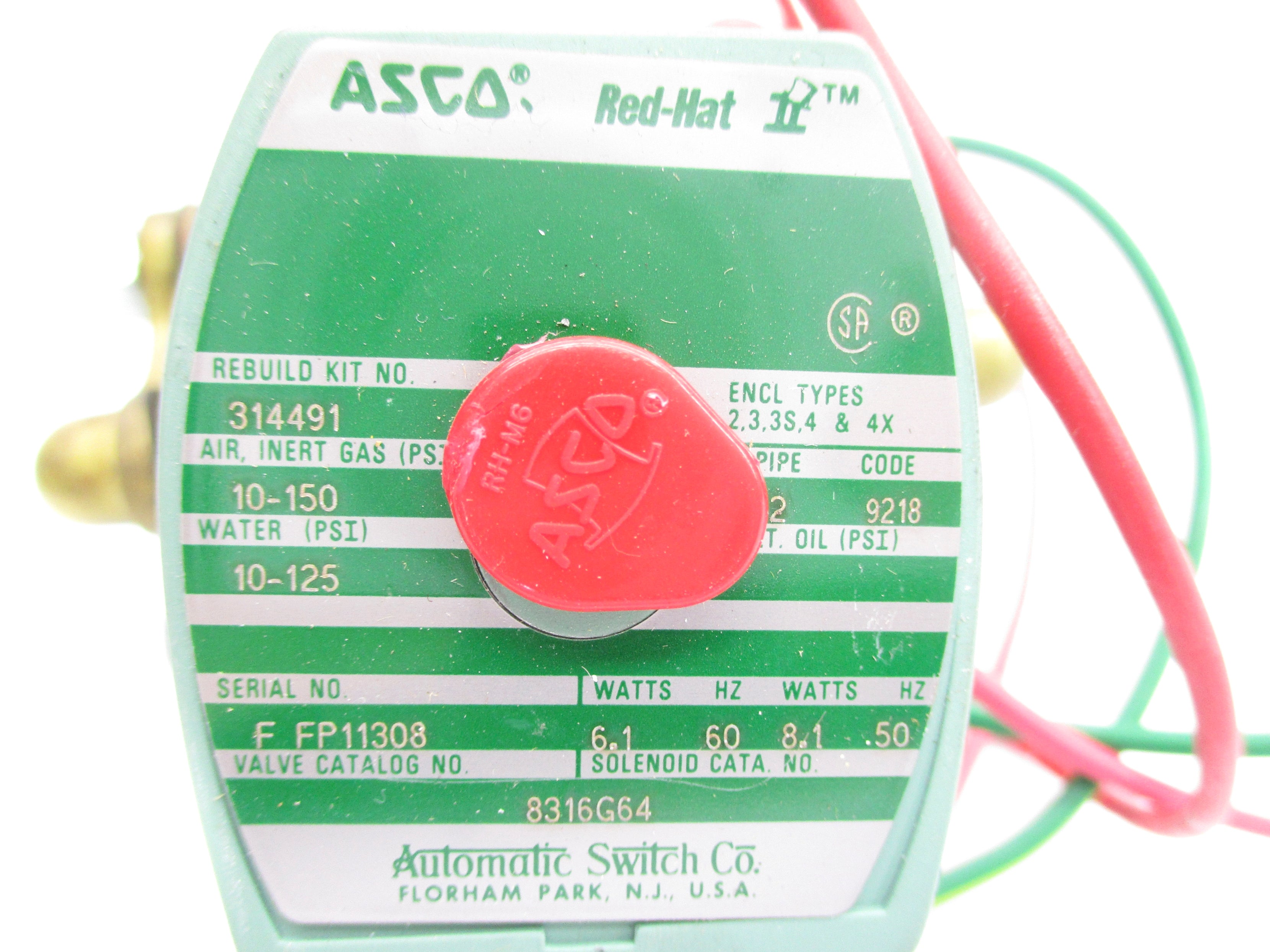 ASCO 8316G64 120/60 110/50 10-125PSI NSNP