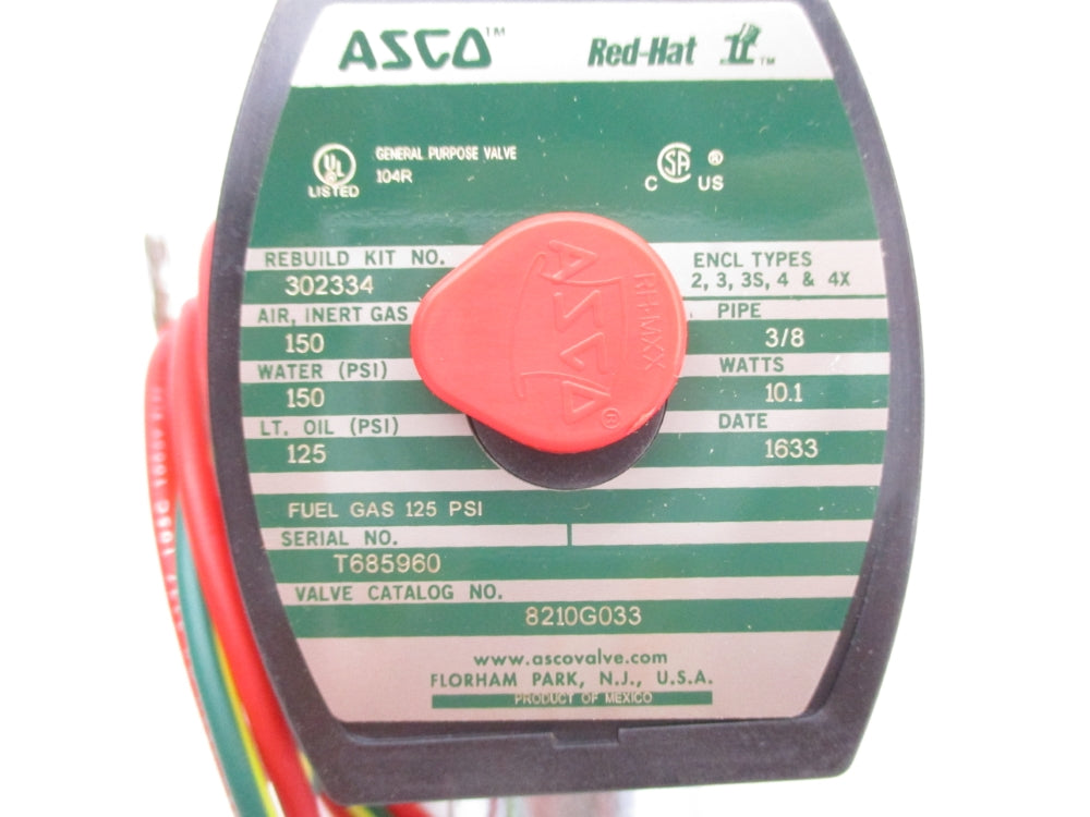 ASCO 8210G033 150PSI 110/120V NSMP