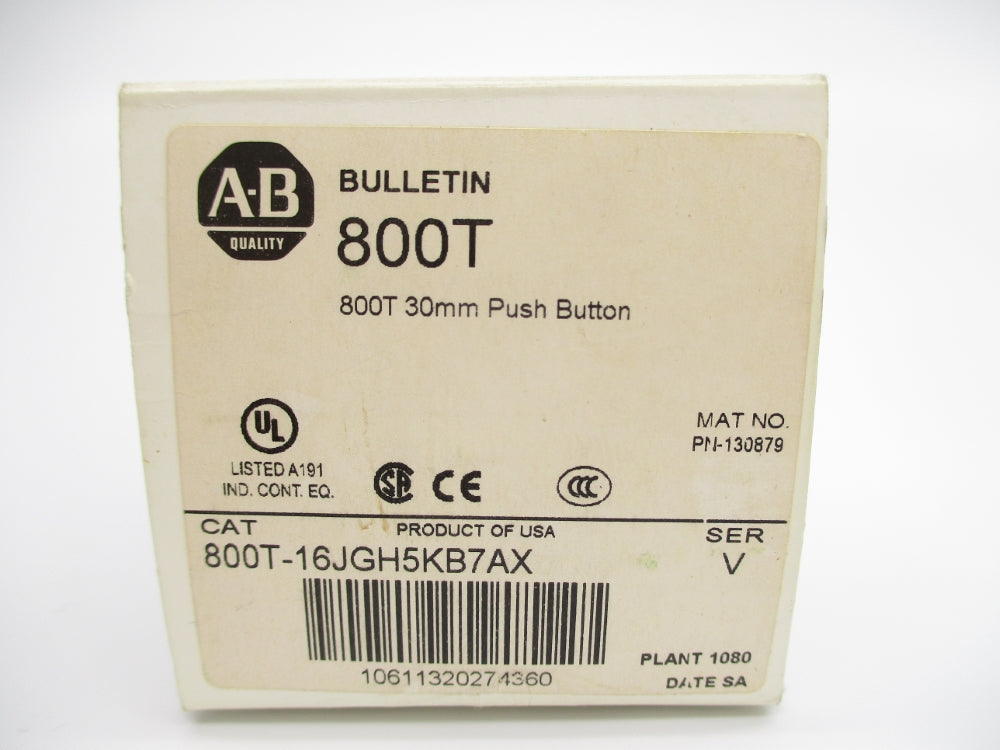 ALLEN BRADLEY 800T-16JGH5KB7AX SER. V (WH) NSMP