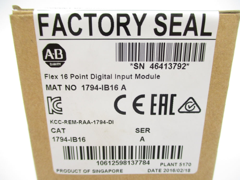 ALLEN BRADLEY 1794-IB16 SER. A DATE: 2016 NSFS