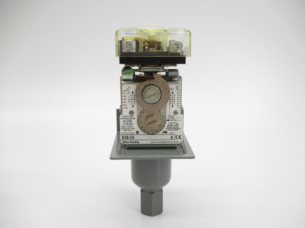 ALLEN BRADLEY 836-C6A SER. A 30"VAC-100PSI (AS PICTURED) (BR/WH) NSMP