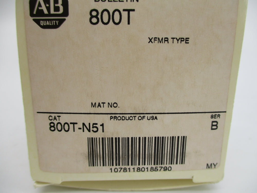 ALLEN BRADLEY 800T-N51 SER. B (WH) NSMP
