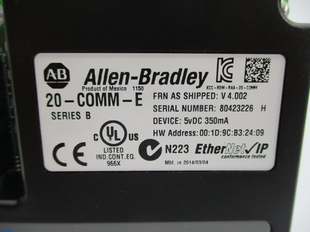 ALLEN BRADLEY 20-COMM-E SER. B F/W V4.002 5VDC NSNP