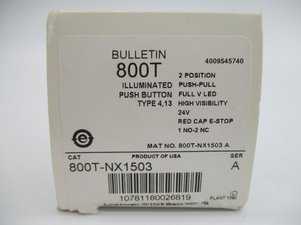 ALLEN BRADLEY 800T-NX1503 SER. A (WH) NSMP