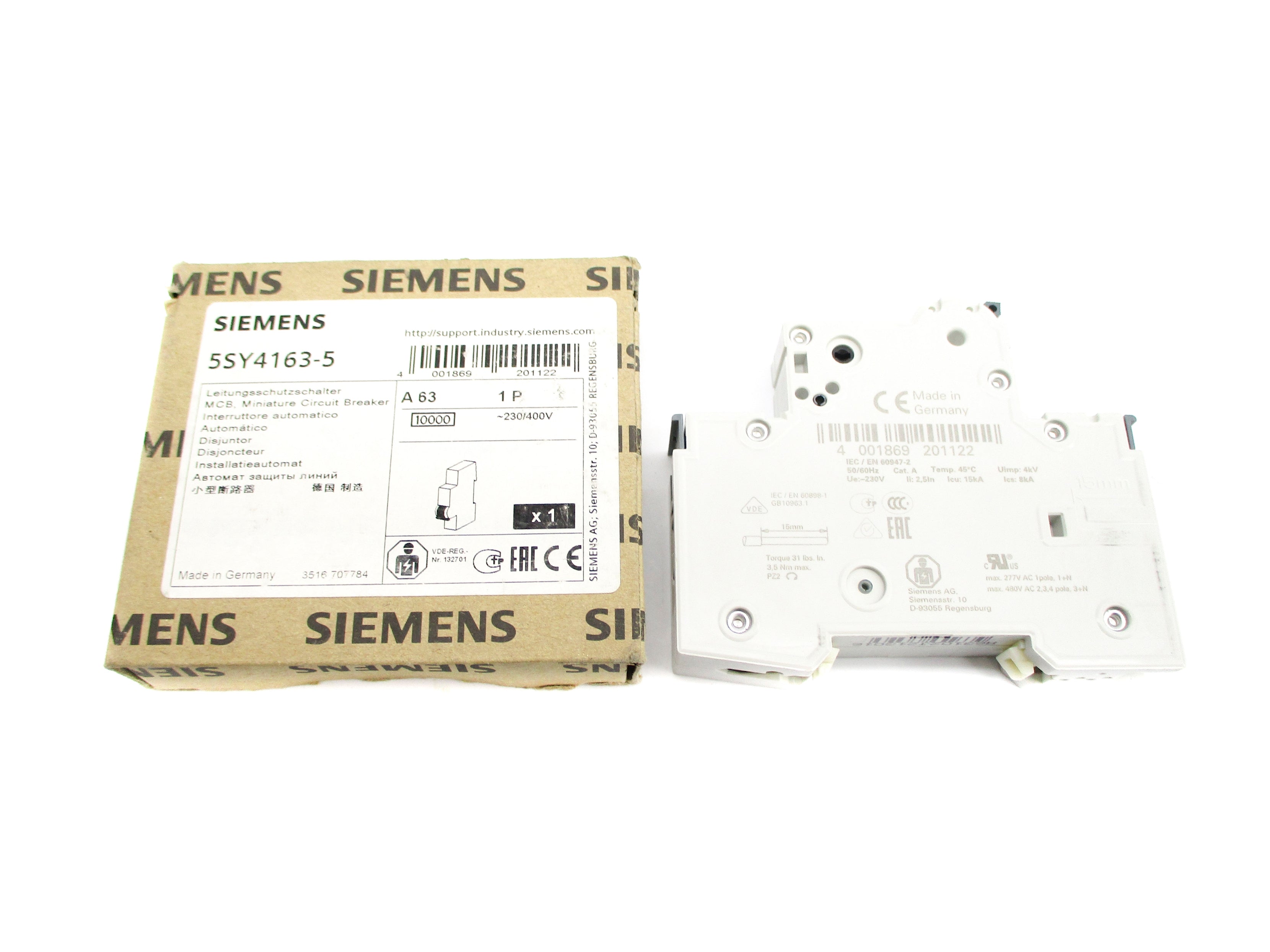 SIEMENS 5SY4163-5 230/400V 63A NSMP