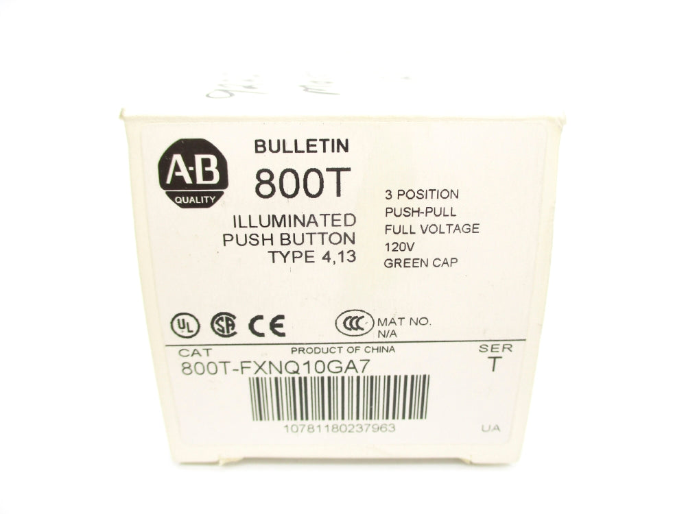 ALLEN BRADLEY 800T-FXNQ10GA7 SER. T (WH) NSMP