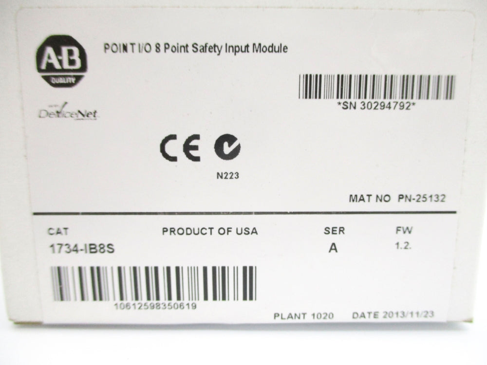 ALLEN BRADLEY 1734-IB8S SER. A F/W 1.2 DATE: 2013 NSFS