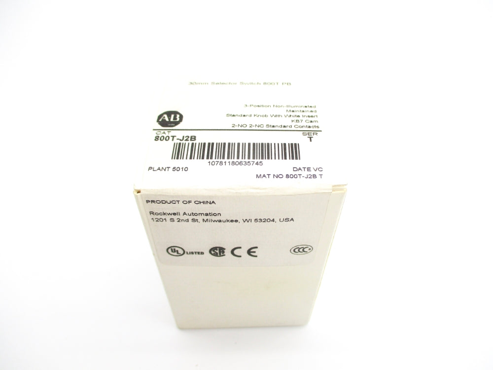 ALLEN BRADLEY 800T-J2B SER. T (WH) NSFS